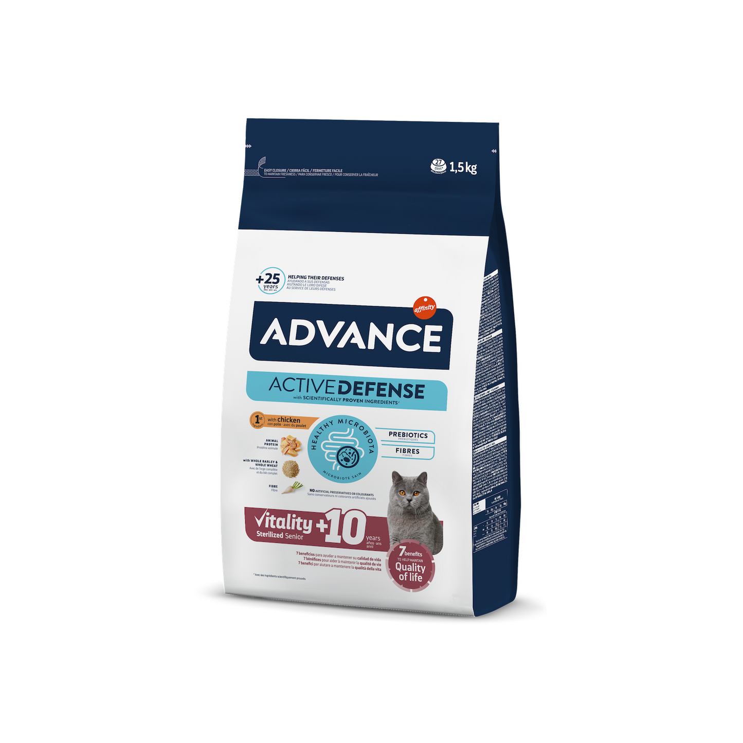 Advance Sterilized Senior Vitality Sausas maistas vyresnėms sterilizuotoms katėms 1,5 kg