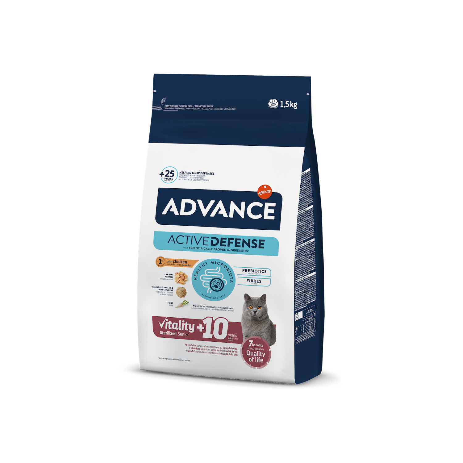 Advance Sterilized Senior Vitality Sausas maistas vyresnėms sterilizuotoms katėms 1,5 kg