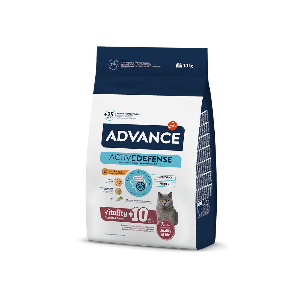 Advance Sterilized Senior Vitality Sausas maistas vyresnio amžiaus sterilizuotoms katėms 10 kg