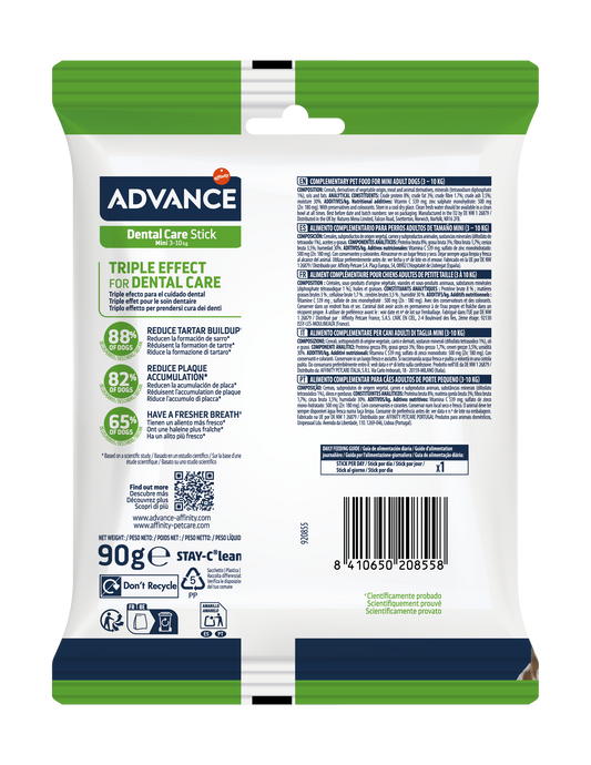 Advance Dental Care Stick MINI Skanėstai šunims dantų priežiūrai 90 g