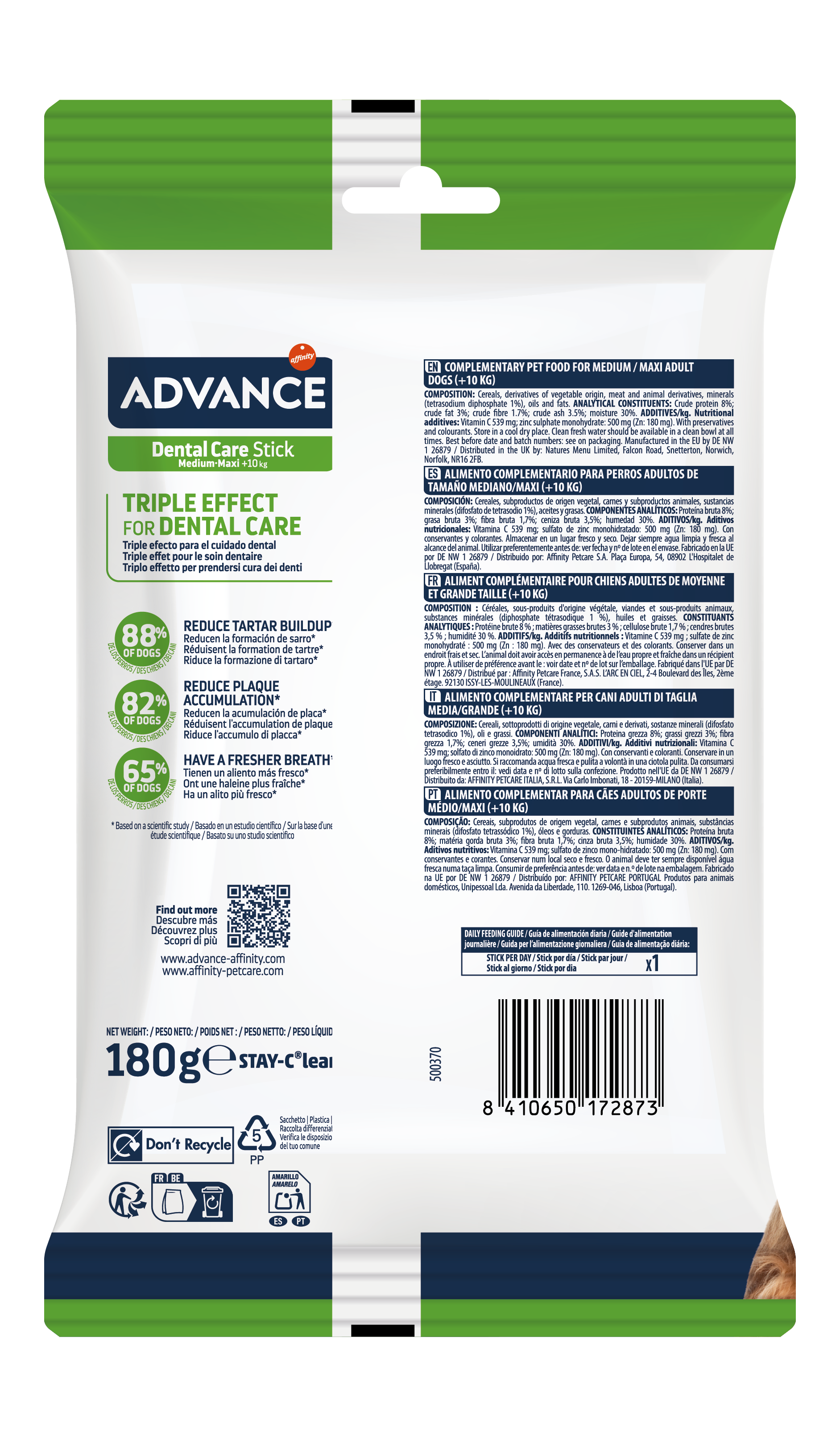 Advance Dental Care Stick Skanėstai šunų dantų priežiūrai 180 g