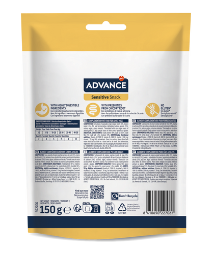 Advance Sensitive Snack Skanėstas jautrų skrandį turintiems šunims 150 g