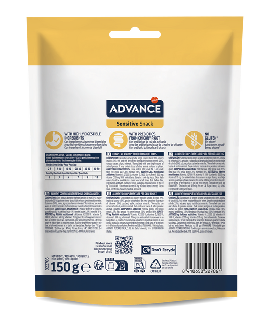 Advance Sensitive Snack gardums suņiem ar jutīgiem kuņģiem 150 g