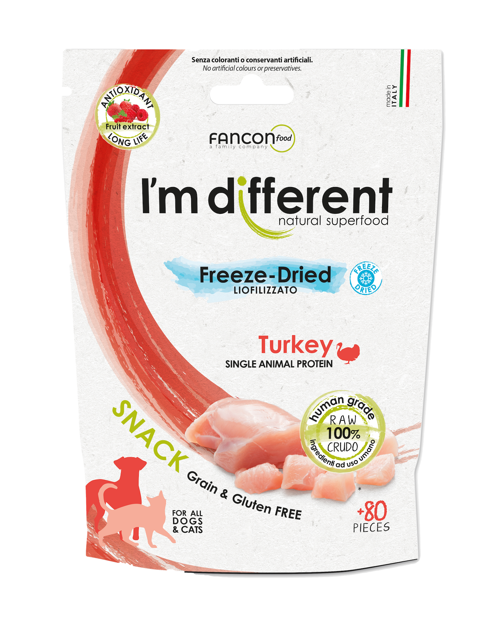 Diff Snack Turkey Liofilizuoti skanėstai šunims ir katėms su kalakutu 40 g
