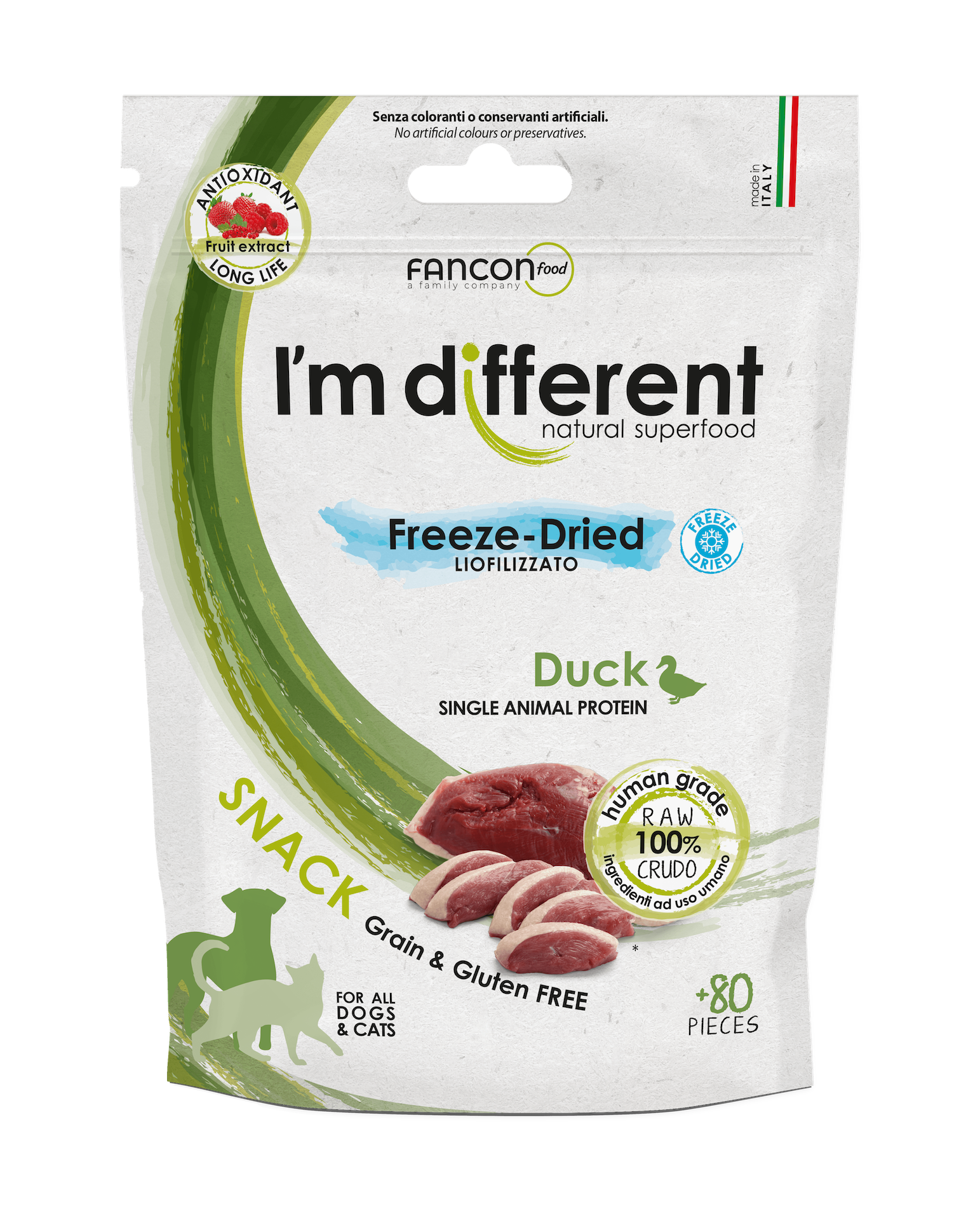 Diff Snack Duck Liofilizuoti skanėstai šunims ir katėms su antimi 40 g