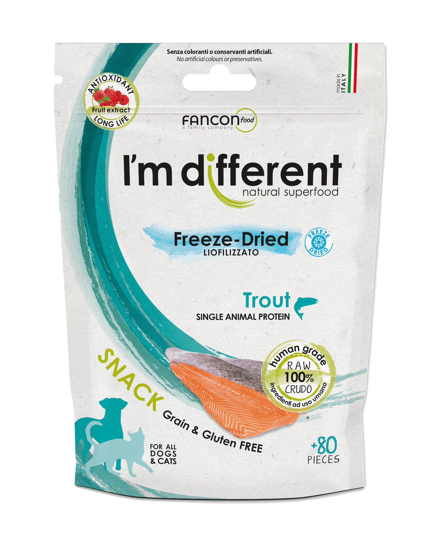 Diff Snack Trout Liofilizuoti skanėstai šunims ir katėms su upėtakiu 40 g