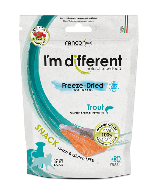 Diff Snack Trout Liofilizuoti skanėstai šunims ir katėms su upėtakiu 40 g