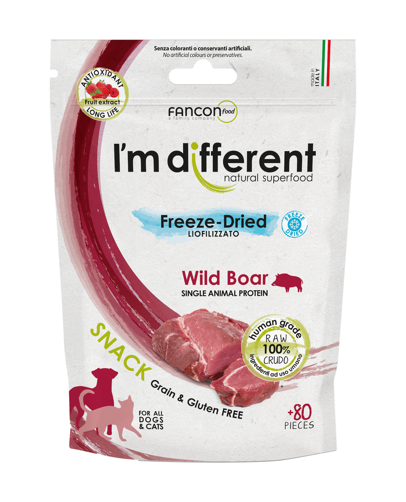 Diff Snack Wild Boar Liofilizuoti skanėstai šunims ir katėms su šernu 40 g