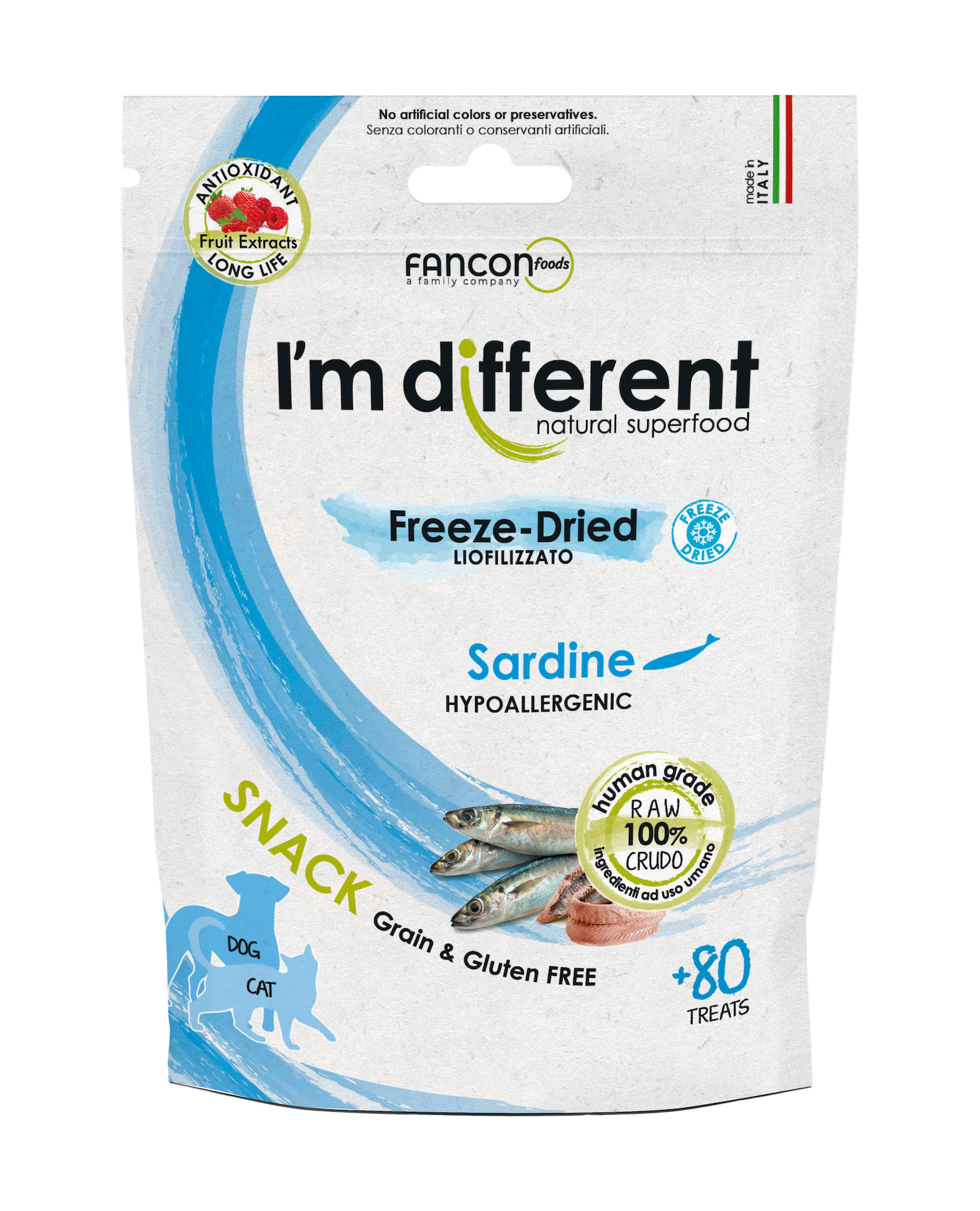 Diff Snack Sardine Liofilizuoti skanėstai šunims ir katėms su sardinėmis 40 g