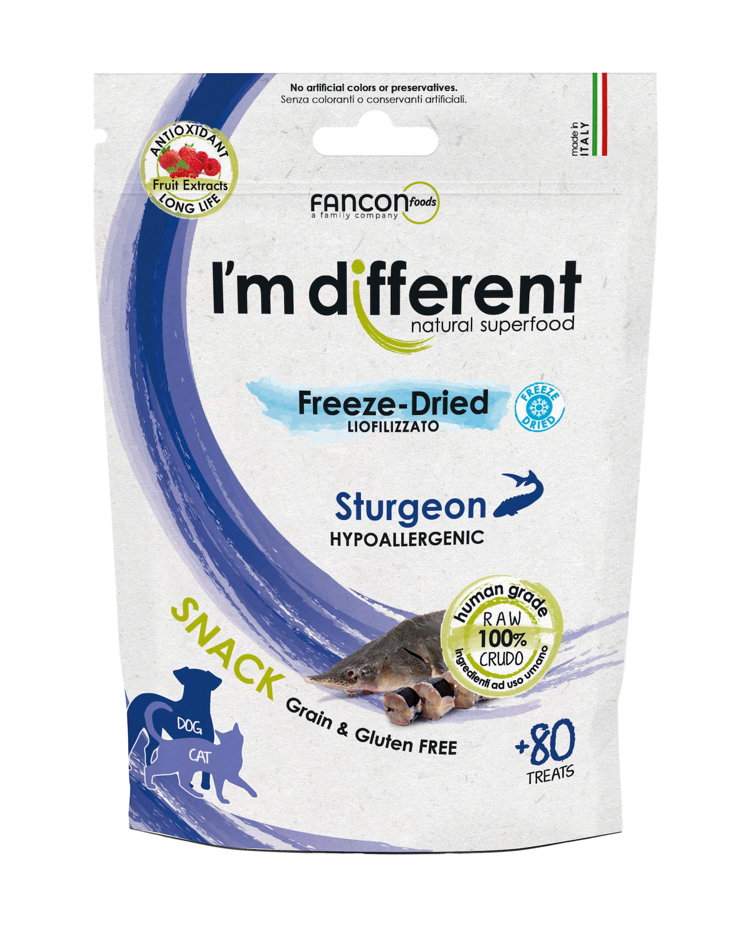 Diff Snack Sturgeon Liofilizuoti skanėstai šunims ir katėms su eršketu 40 g