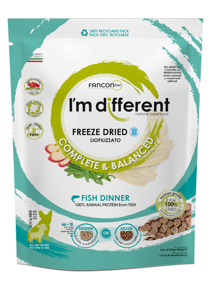 Diff Duck Dinner Liofilizuotas maistas šunims su žuvimi 397g