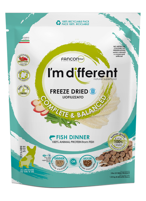 Diff Duck Dinner Liofilizuotas maistas šunims su žuvimi 397g
