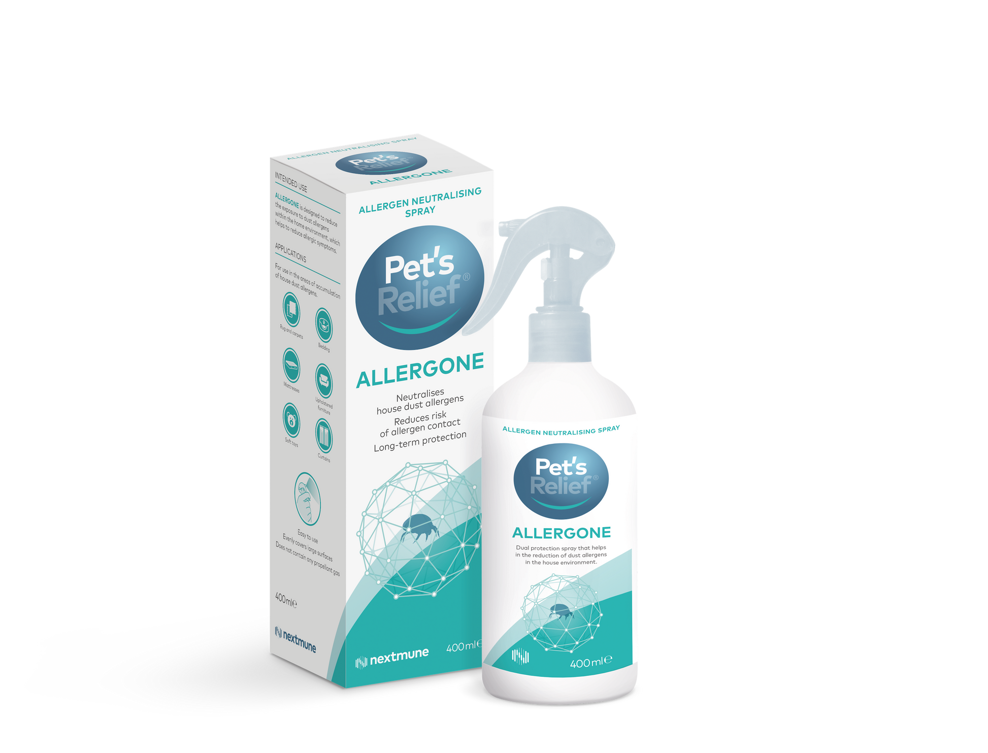 Pet's Relief® Allergone Purškalas dulkių erkučių alergenams 400 ml