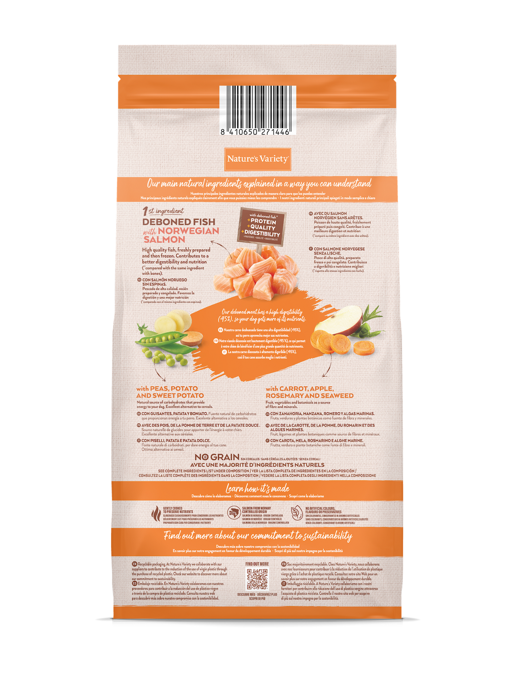 Nature's Variety Original No Grain Mini Adult Sausas begrūdis maistas suaugusiems mažųjų veislių šunims su lašiša 7 kg