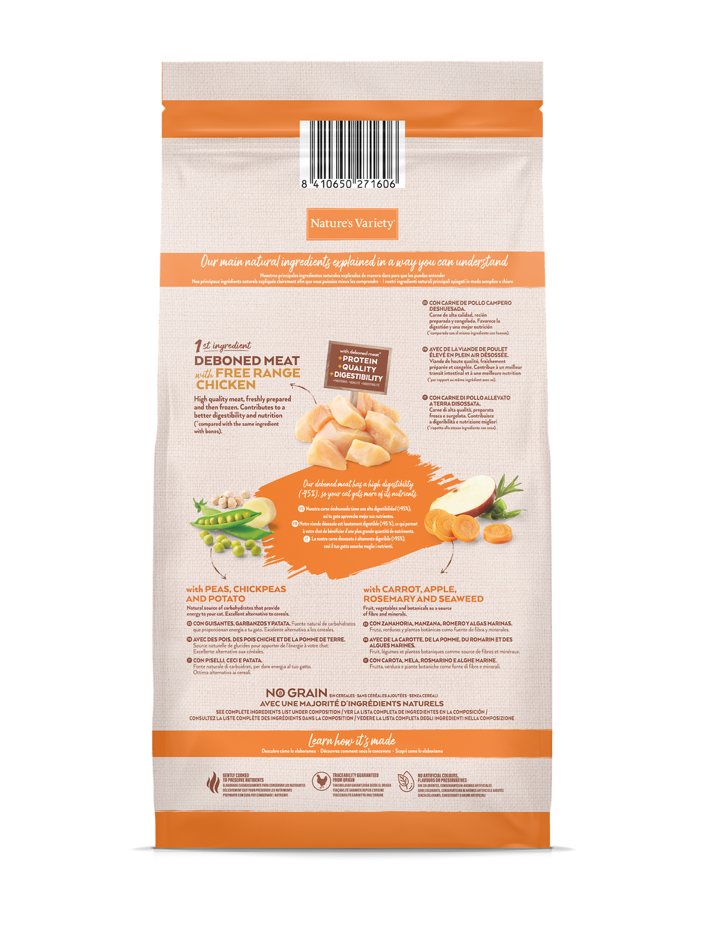 Nature's Variety bezgraudu sterilizēta kaķu barība (ar vistu) 7 kg