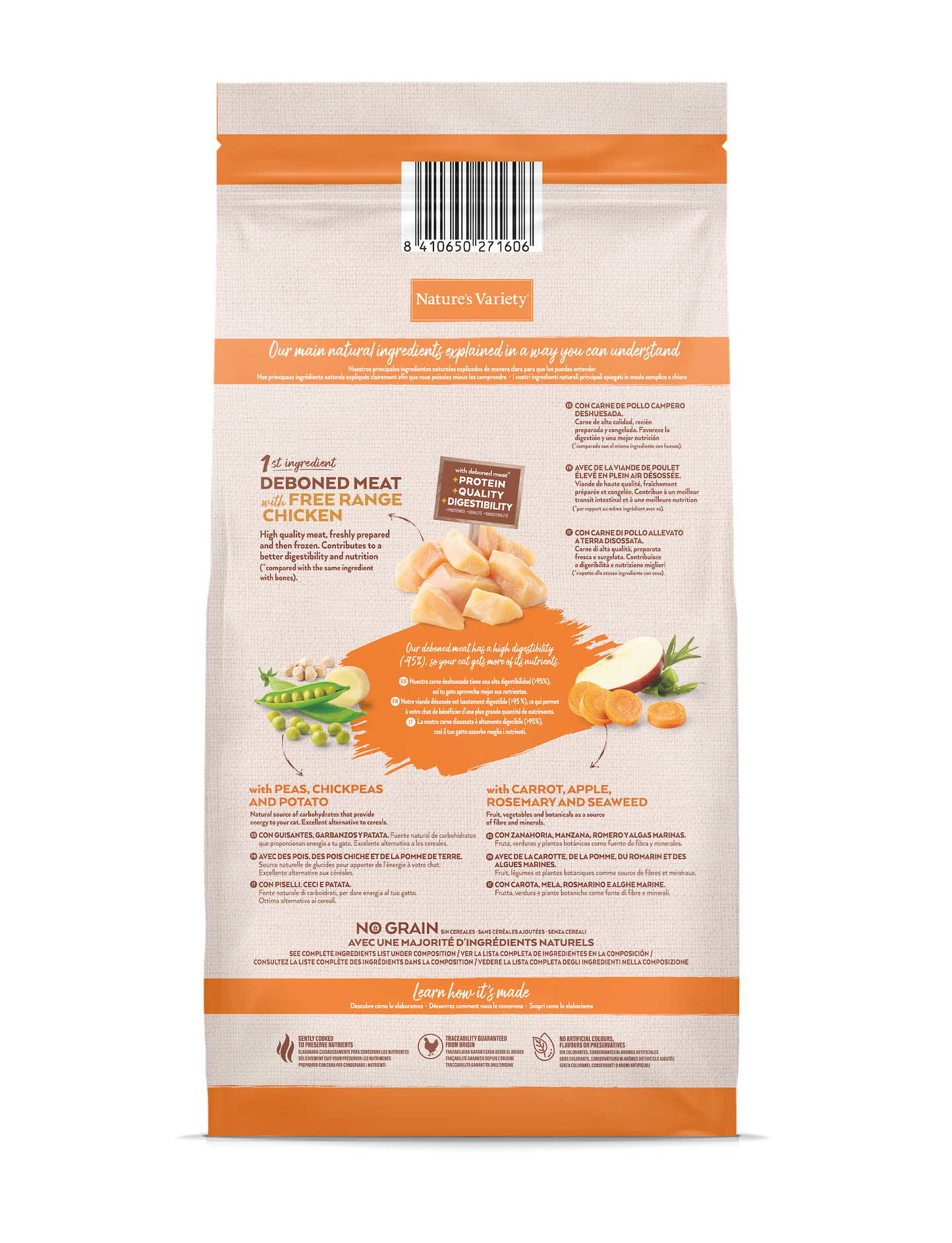 Nature's Variety bezgraudu sterilizēta kaķu barība (ar vistu) 7 kg