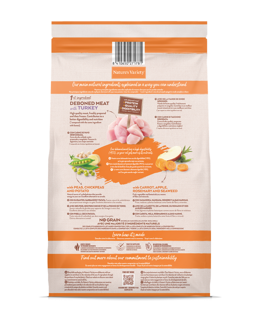 Nature's Variety bezgraudu sterilizētu kaķu sausā barība ar tītaru 7 kg