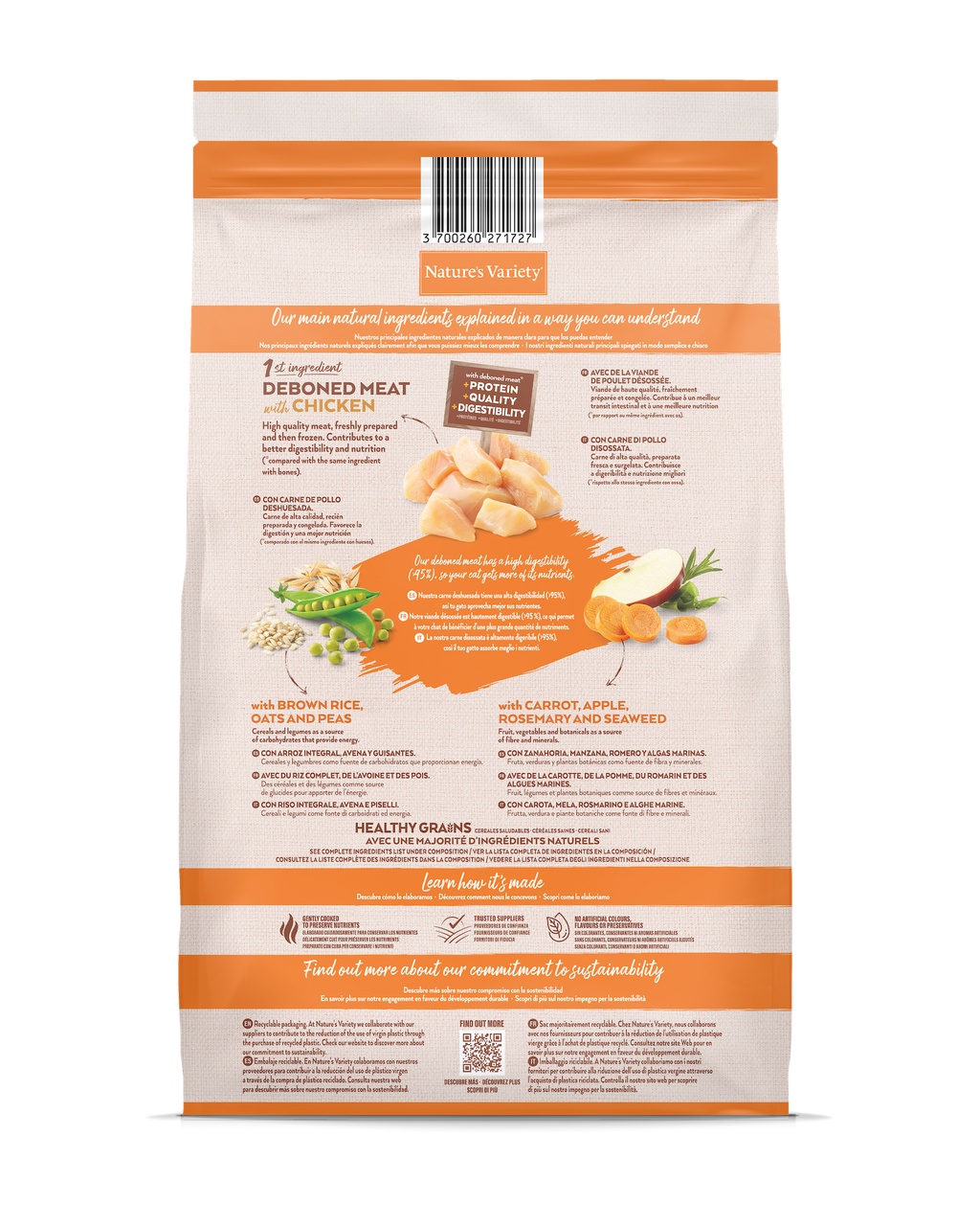Nature's Variety Healthy Grain Adult Cat sausā barība pieaugušiem kaķiem ar vistu 7 kg