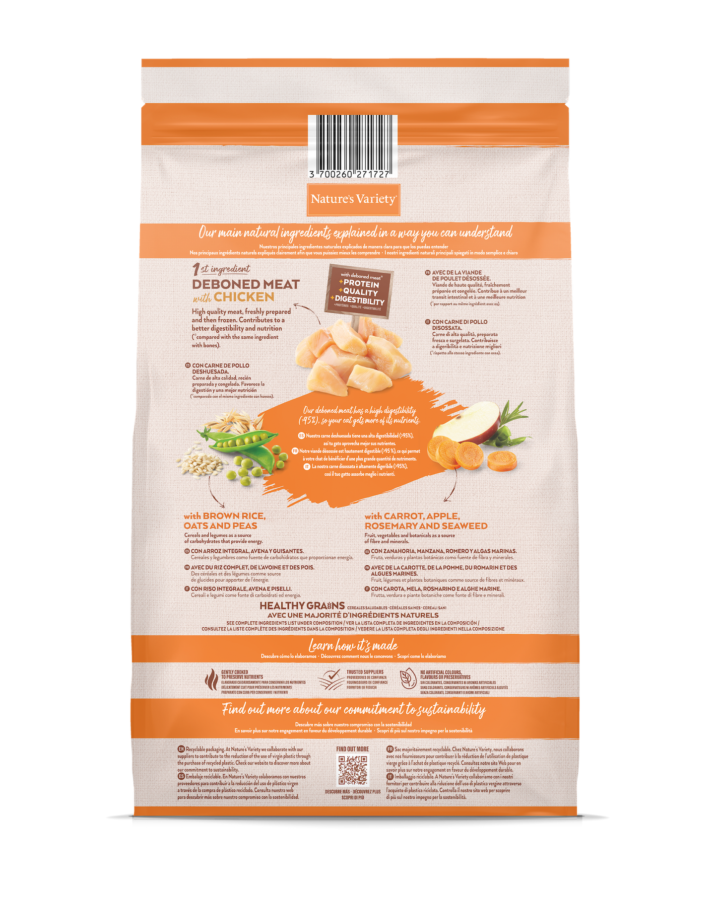 Nature's Variety Healthy Grain Adult Cat sausā barība pieaugušiem kaķiem ar vistu 7 kg