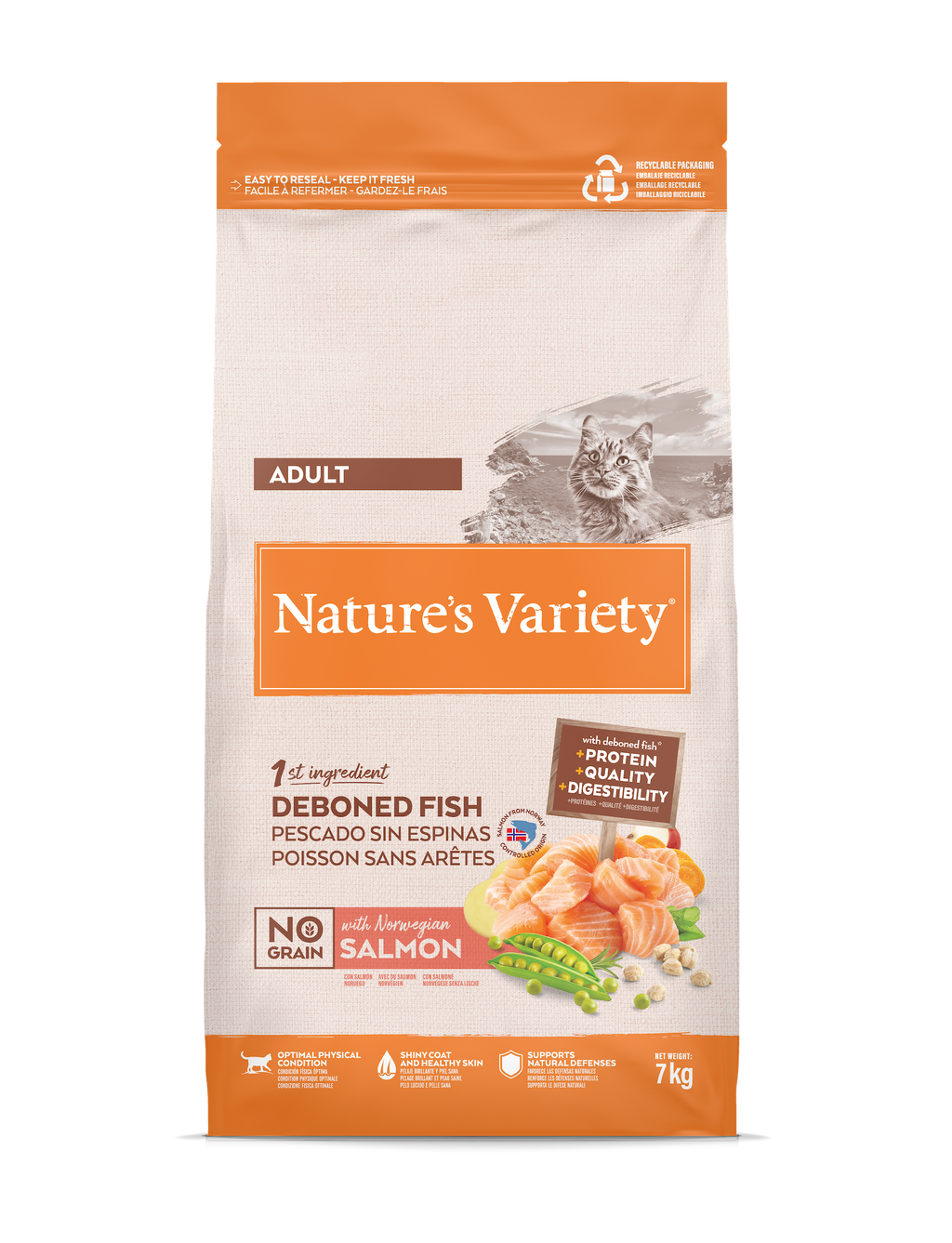 Nature's Variety No Grain Adult Cat (norvegiška lašiša) 7 kg