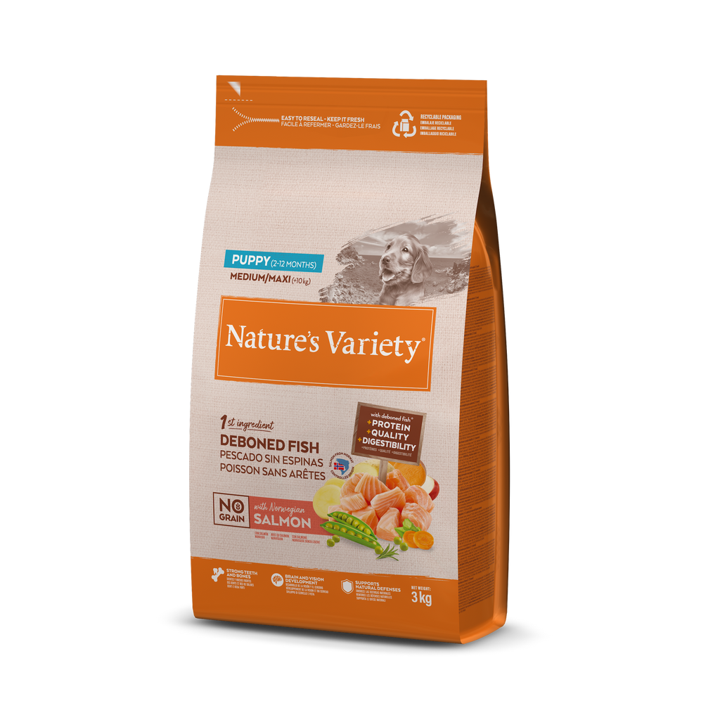 NO GRAIN PUPPY MED/MAX (lašiša) 3KG
