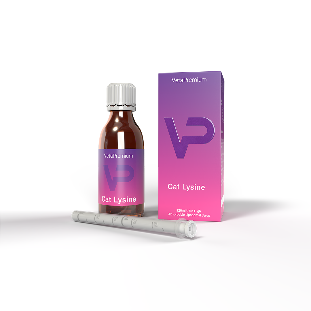 VetaPro Cat Lysine liposominis papildas katėms, 120 ml