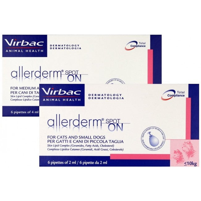 Allerderm spot on Užlašinamas tirpalas kačių ir šunų odos barjerinių funkcijų atstatymui (virš 10 kg) N6