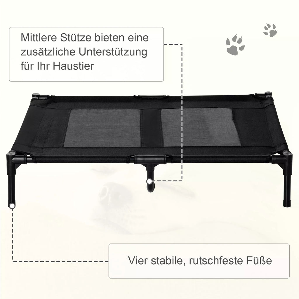 Lauko šunų guolis, sulankstomas, kvėpuojantis, juodas