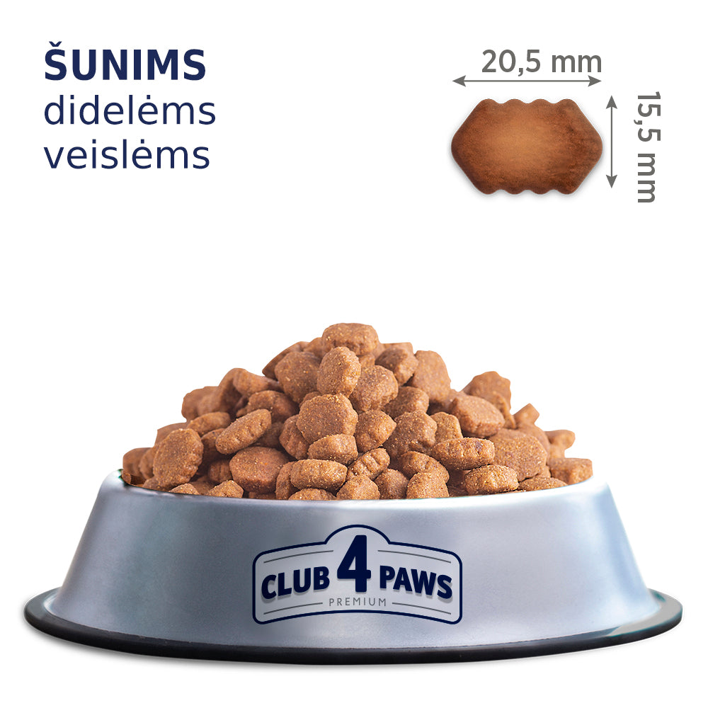 CLUB 4 PAWS PREMIUM VISAVERTIS SAUSAS PAŠARAS DIDELIŲ VEISLIŲ SUAUGUSIEMS ŠUNIMS