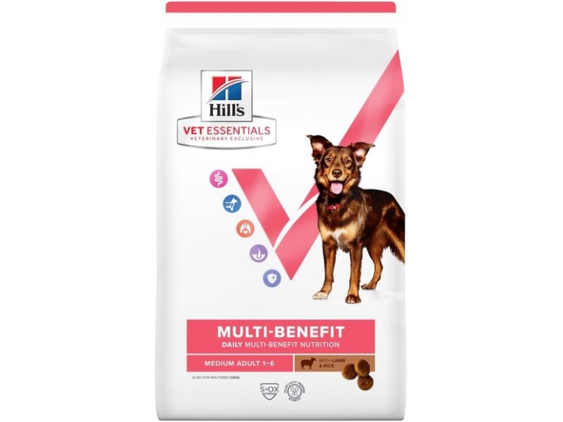 Hill’s Vet Essentials Multi-Benefit Adult 1–6 Medium su ėriena ir ryžiais