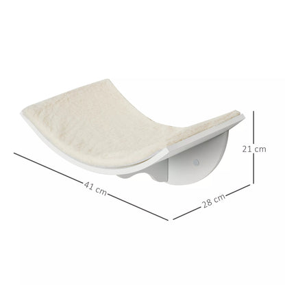 Cat shelf, wall-mounted, soft lying surface, up to 10kg, 41x28x21cm, white