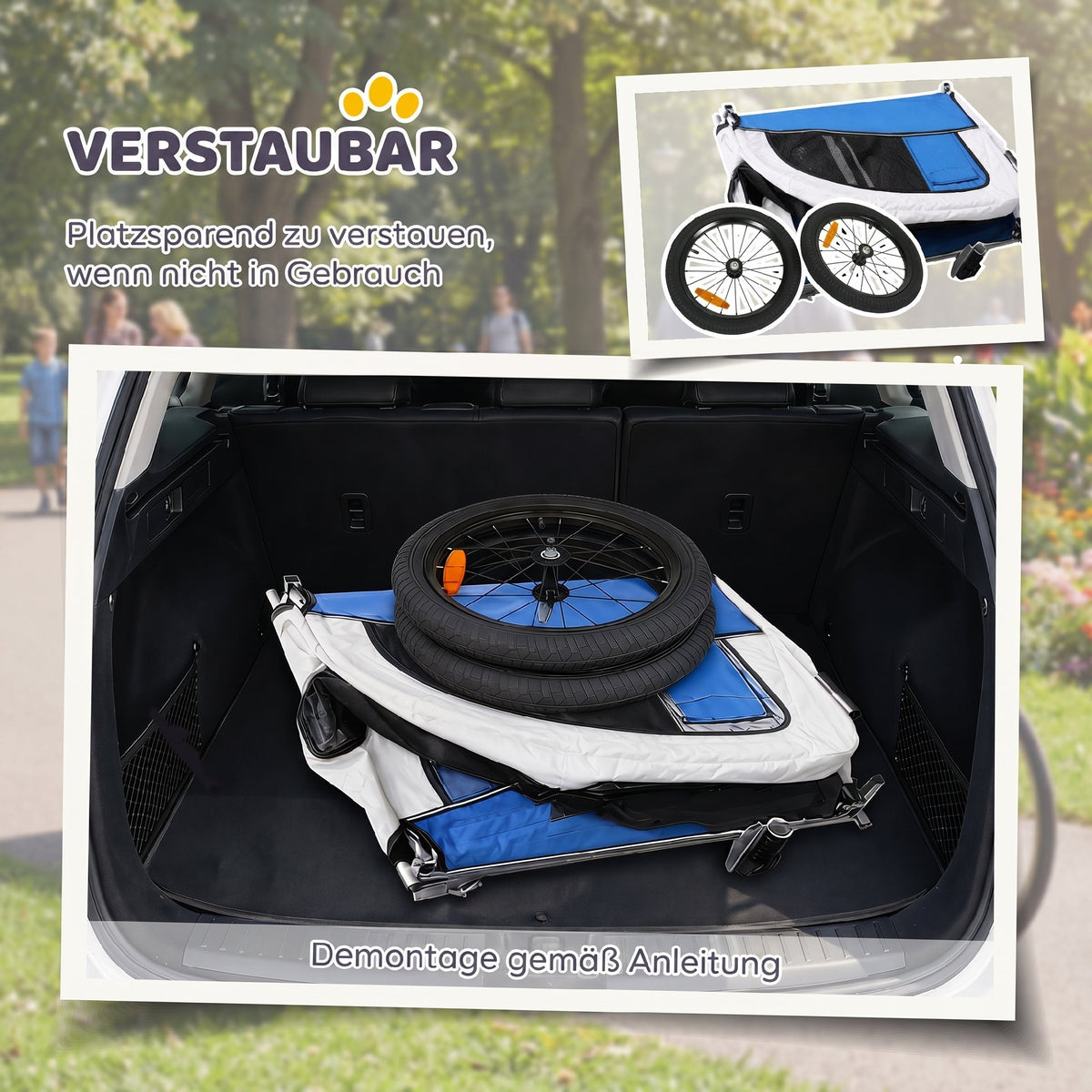 Dviračio priekaba ir vežimėlis šunims 2 in 1, iki 20 kg, sulankstoma, 160x71x101 cm, šviesiai pilka