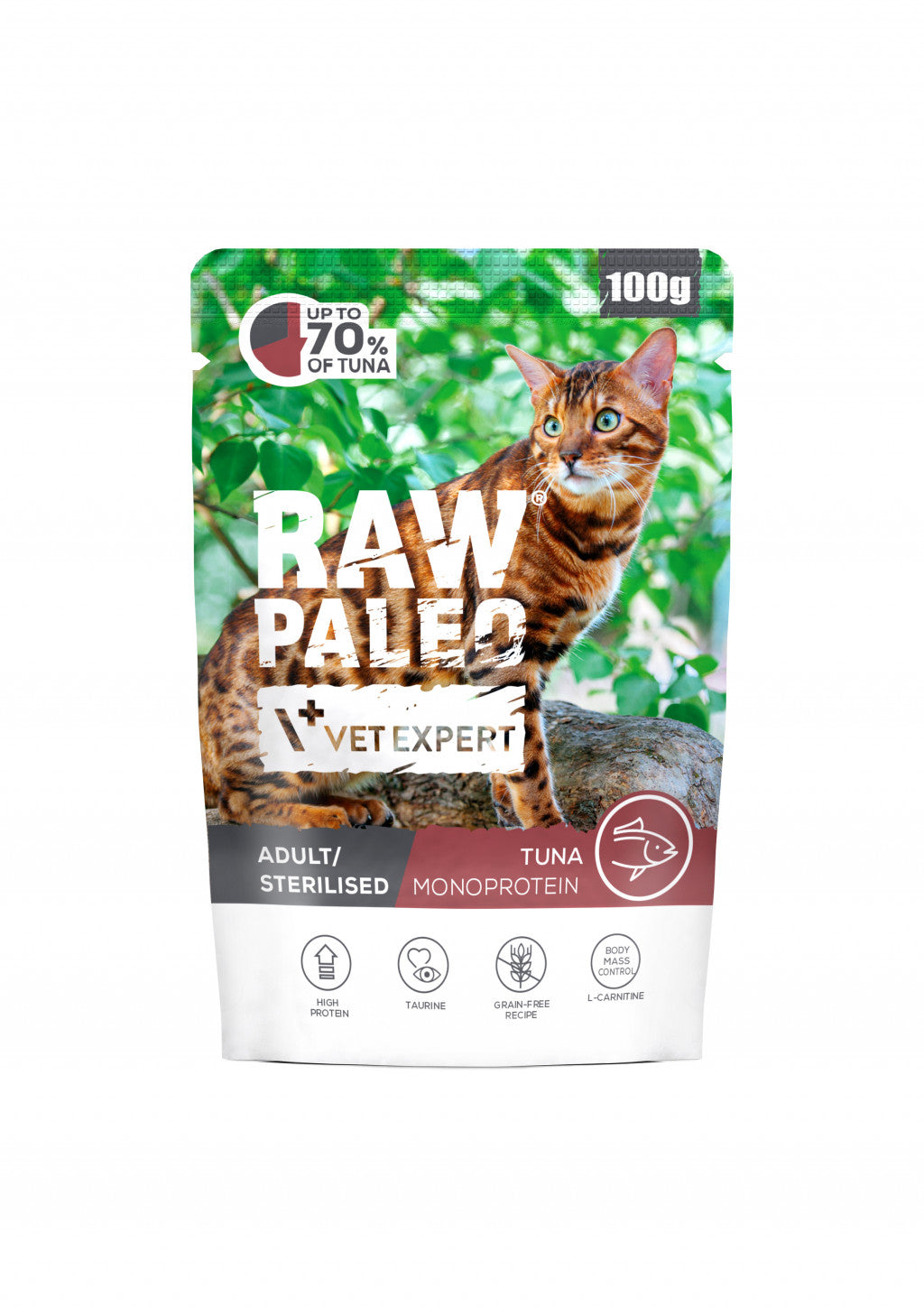 Raw Paleo sterilised Tuna pouch 100g
