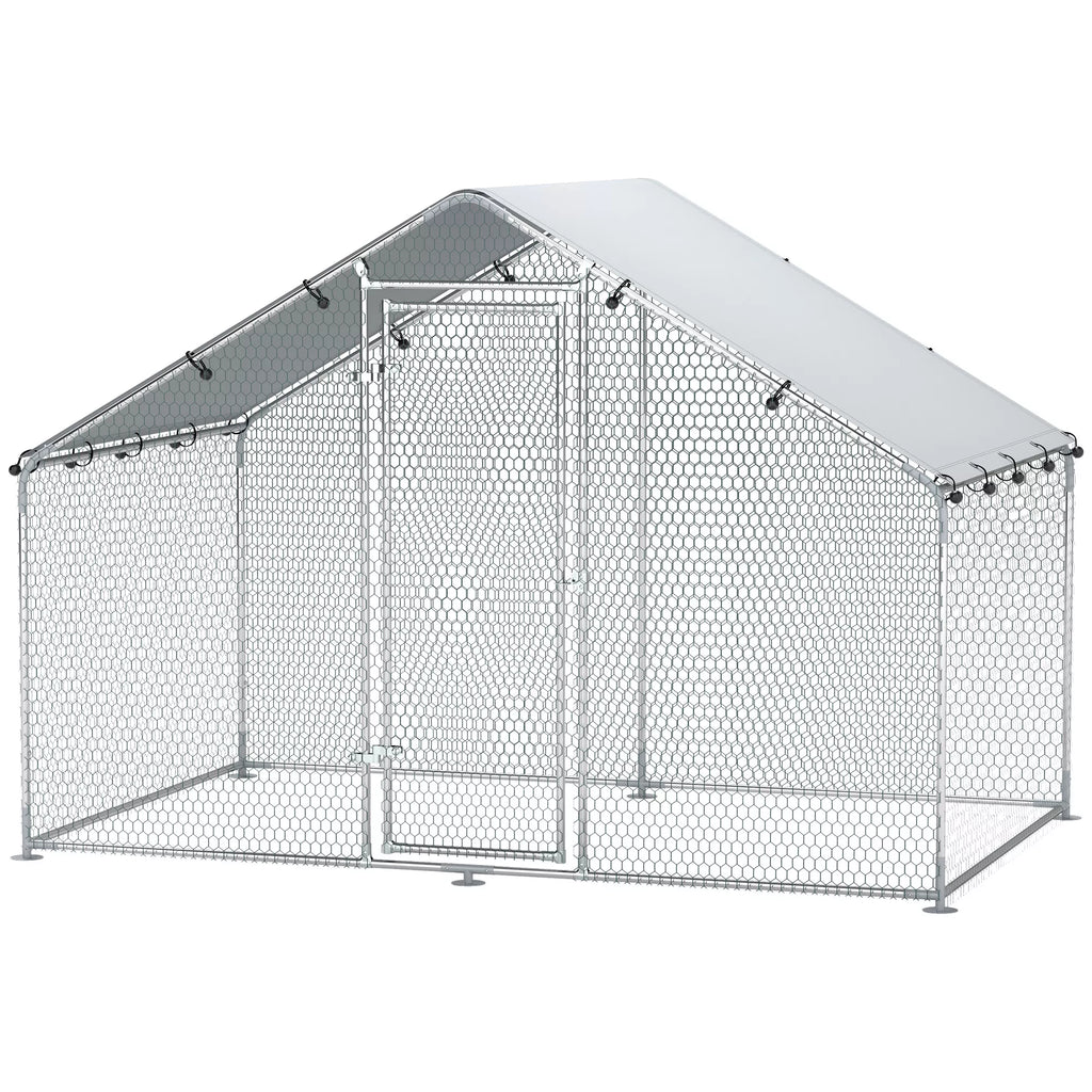 Vistu kūts 5-8 vistām, jumta nojume, slēdzamas durvis, tērauda rāmis, 5,1 m², 3 x 1,7 x 1,9 m