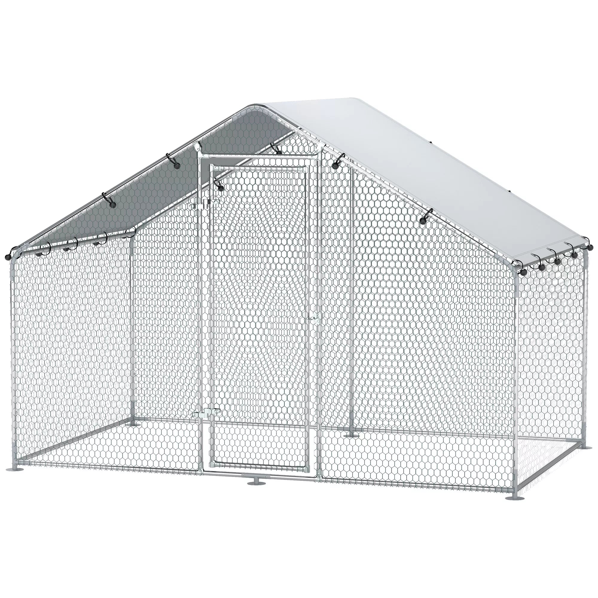 Vistu kūts 5-8 vistām, jumta nojume, slēdzamas durvis, tērauda rāmis, 5,1 m², 3 x 1,7 x 1,9 m