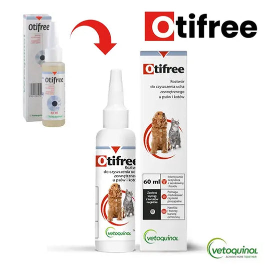 Otifree ausu tīrīšanas šķīdums suņiem un kaķiem, 60ml