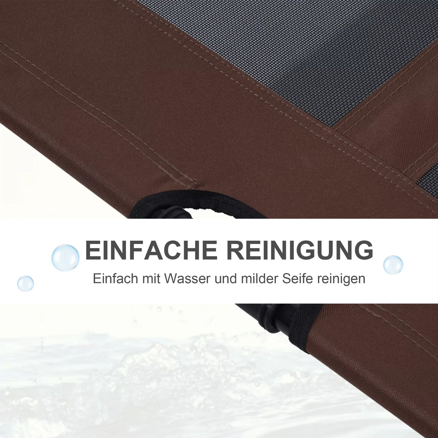 Lauko šunų gultas, Vėsinanti augintinio gulimoji vieta dideliems šunims, Paaukštinta šunų lova poilsiui su tvirtu metaliniu rėmu, Atsparus kvėpuojantis tinklelis sodui lauke, 92 x 76 x 18 cm, Kavos rudumo