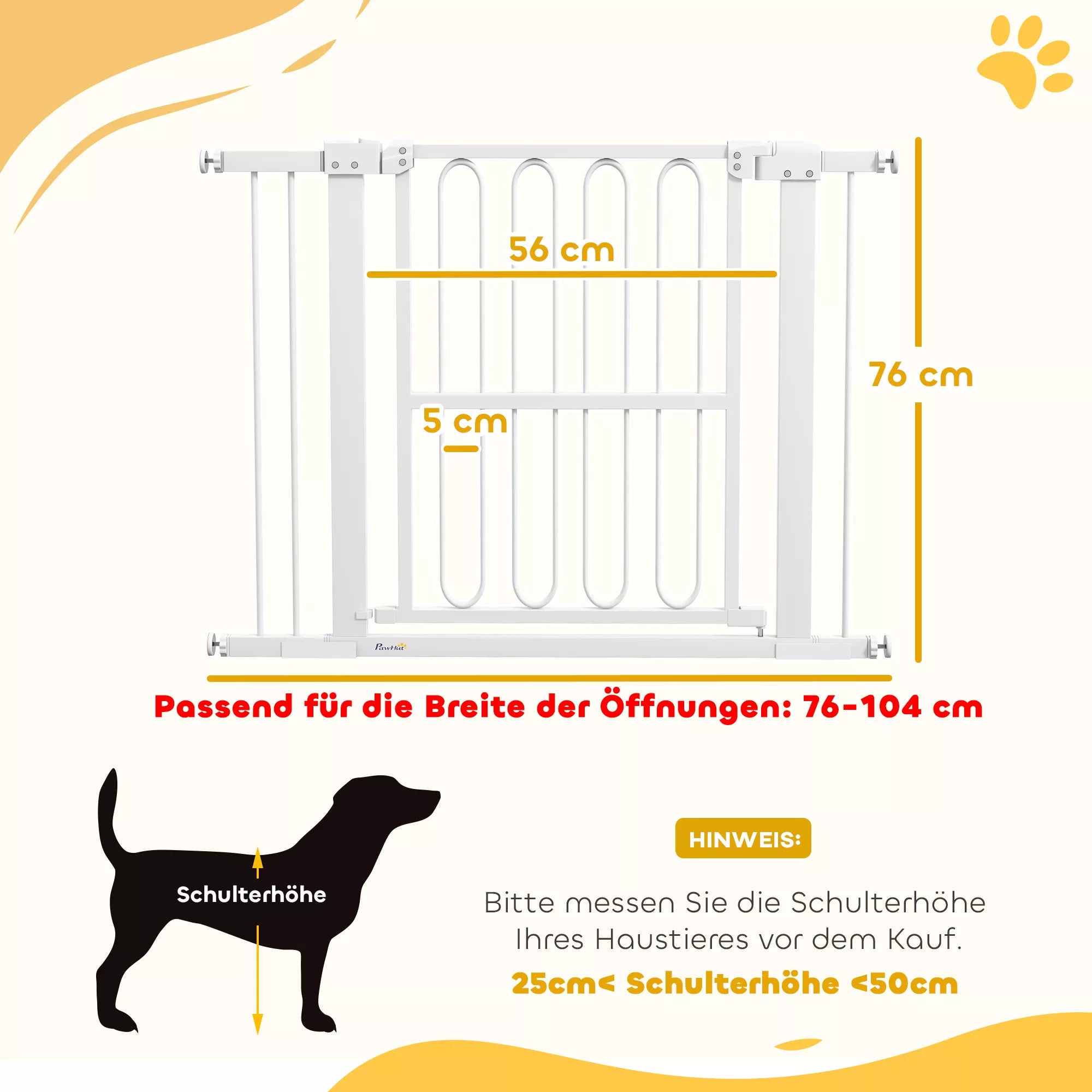 Suņu drošības vārtiņi, 76–104 cm, uzstādīšana bez urbšanas, vārtiņi kāpnēm