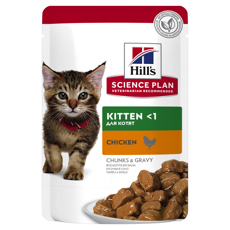 Hill's SP Feline Kitten Chicken Pouch konservai katėms 12x85g