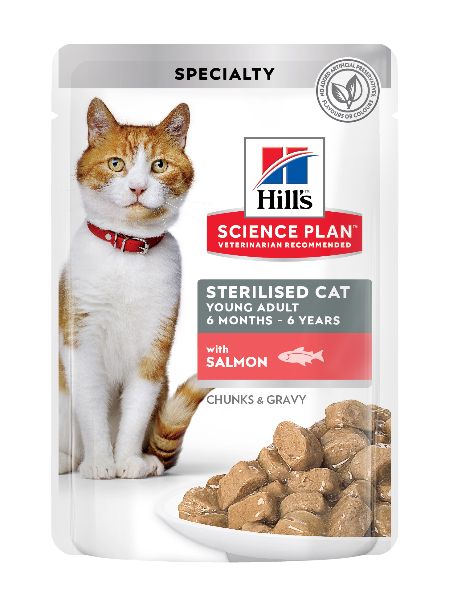 Hill's SP Feline Adult Sterilised Salmon pouch konservai katėms 12x85g