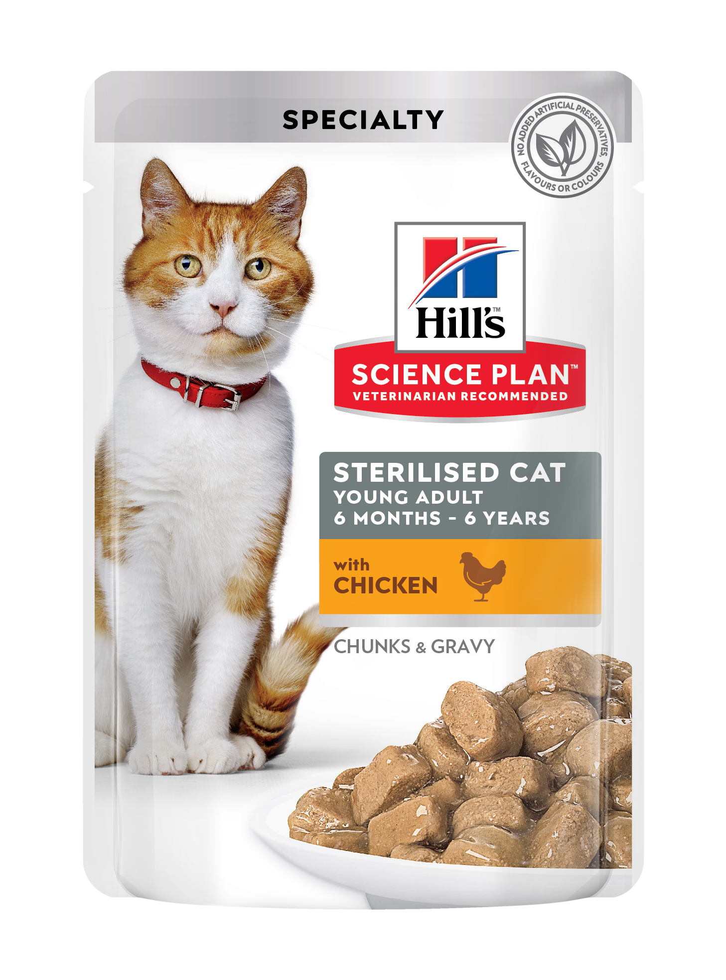 Hills SP Feline Adult Sterilised Chicken pouch konservai katėms 12x85g
