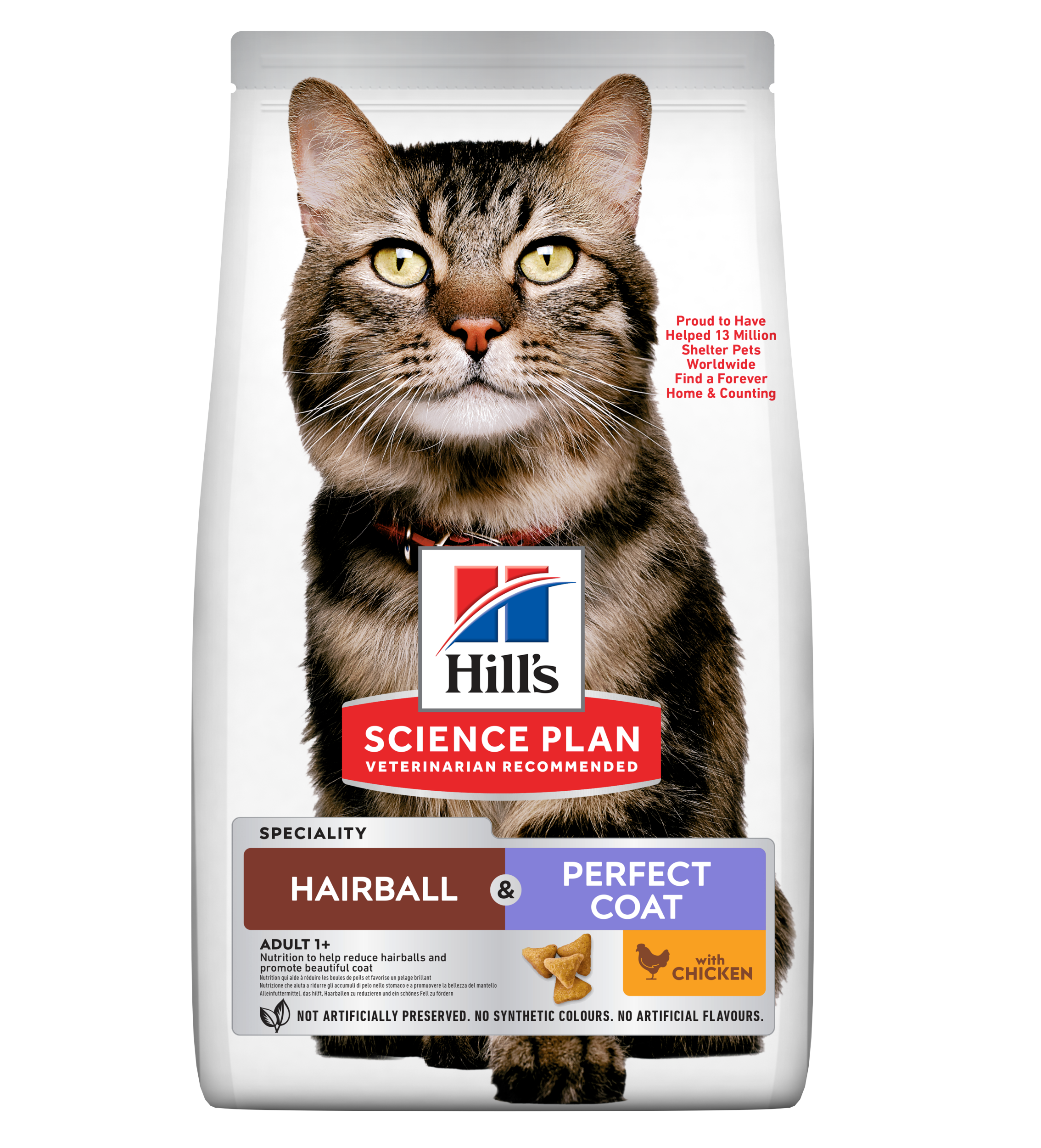 Hill's Science Plan Adult Hairball Indoor Chicken sausas maistas su vištiena