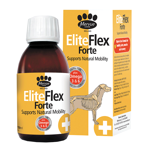 Mervue EliteFlex Forte papildai sąnariams šunims, 150 ml