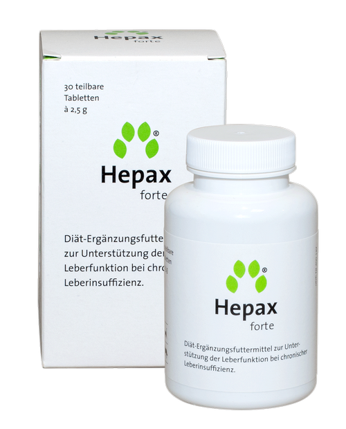 HEPAX FORTE, dietinis pašaro papildas kepenims, šunims ir katėms - 30tab.