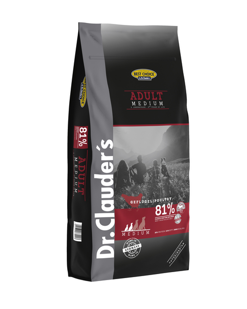 Dr. CLAUDER'S ADULT subalansuotas sausas maistas su paukštiena suaugusiems mažų ir vidutinio dydžio veislių šunims 20kg