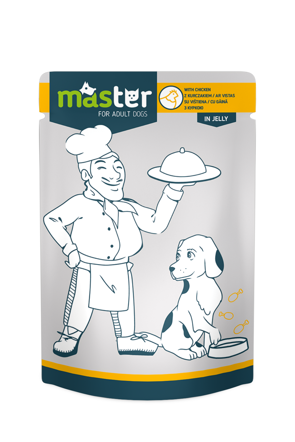 MASTER  šlapias maistas šunims su vištiena 80g