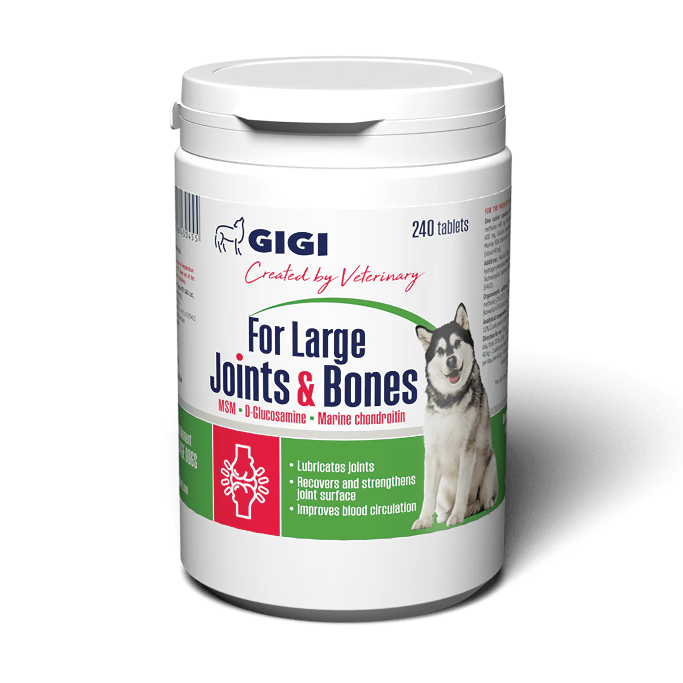 GIGI For Large Joints & Bones papildas didelių veislių šunų sąnariams ir kaulams - 100 tab.