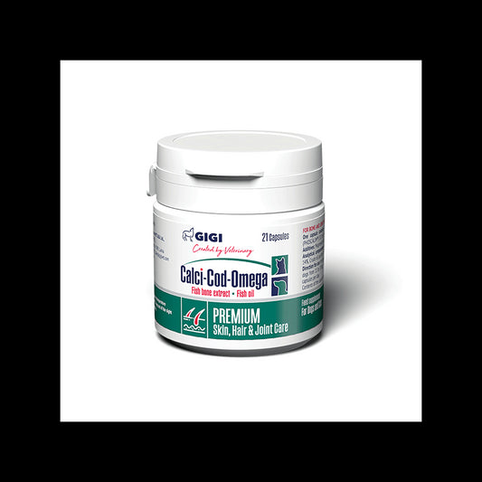 GIGI CALCI-COD-OMEGA  Žuvų taukai šunims ir katėms 21 kaps.