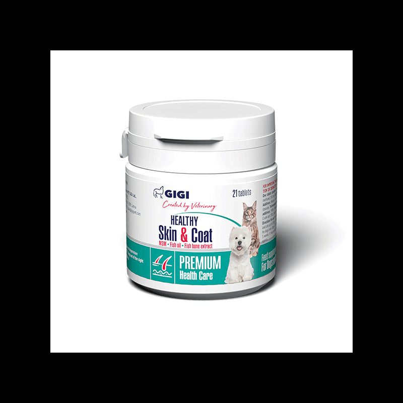GIGI PERFECT Skin & Coat  papildas šunims ir katėms palaikyti sveiką odą ir kailį - 90 tab.