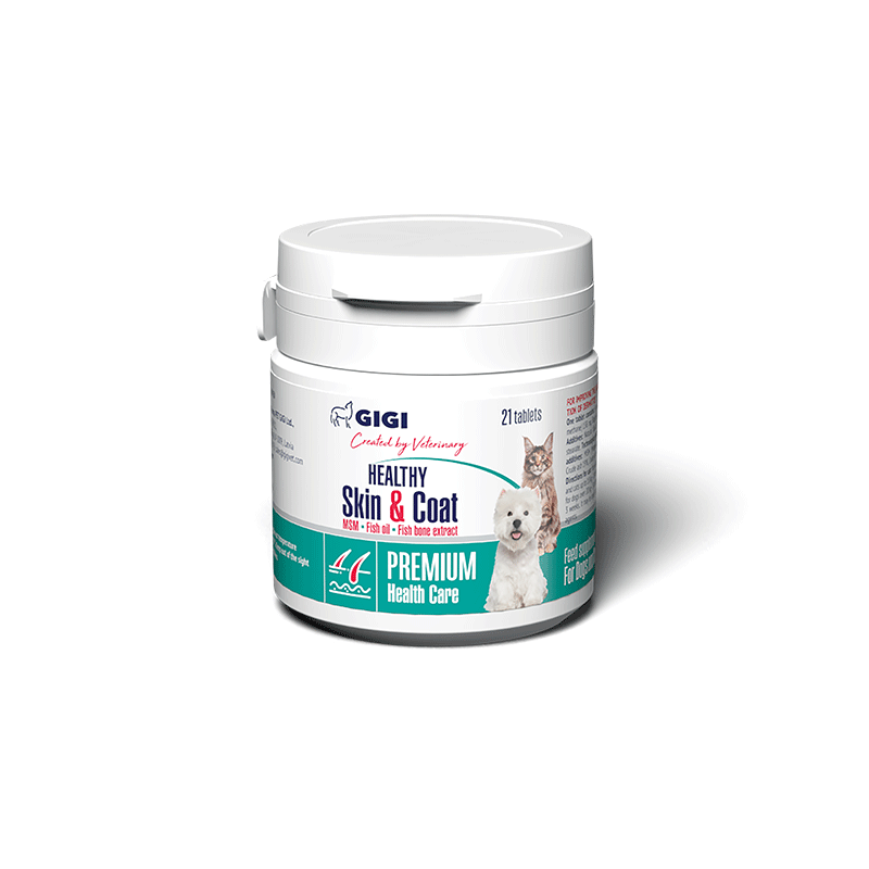 GIGI PERFECT Skin & Coat  papildas šunims ir katėms palaikyti sveiką odą ir kailį - 90 tab.